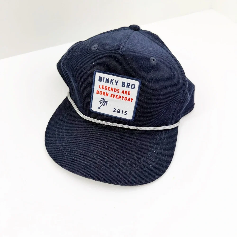 Binky Bro Snapback Hat Boys Youth Navy Blue Corduroy Legends Are Born Everyday